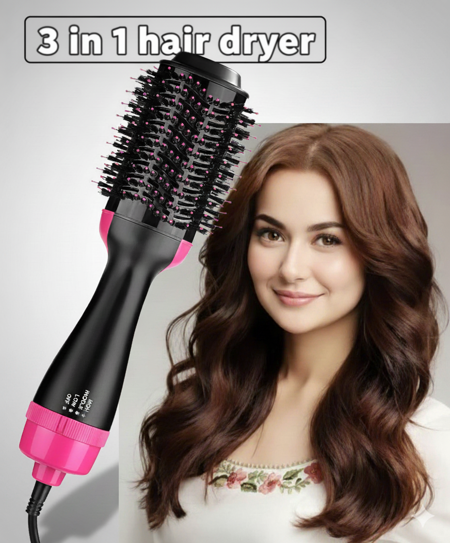One Step 3 in 1 Hair Dryer and Volumizer / Hot Air Brush - Comb For Drying, Straightening, and Curling