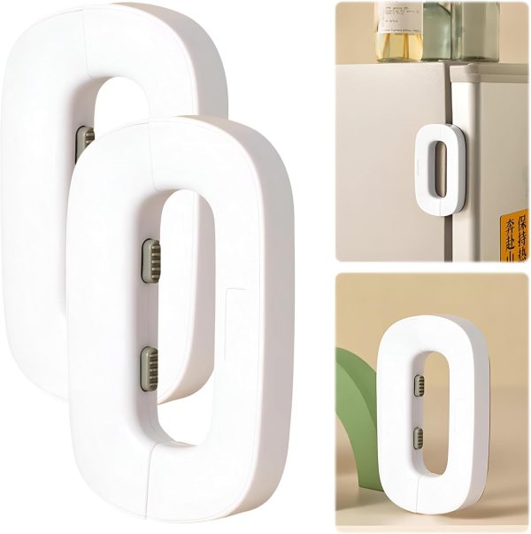 Child Safety Refrigerator Lock – Self-adhesive Fridge & Freezer Door Lock With Double Safety Button – Easy One-hand Use