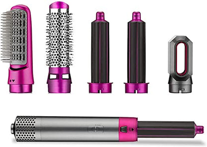 Hair Dryer Brush 5 in 1 Electric Blow Dryer Hair Comb Curling Wand Detachable Brush Kit Negative Ion Straightener Hair Curler ( random color)