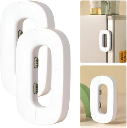 Child Safety Refrigerator Lock – Self-adhesive Fridge & Freezer Door Lock With Double Safety Button – Easy One-hand Use