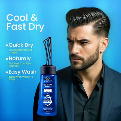 Ecrin Cool Styling Hair Gel With Active Collagen | Strong Hold, No Flakes, Nourishing Formula For All Hair Types, Daily Use Gel With Refreshing Cool Effect (280ml)