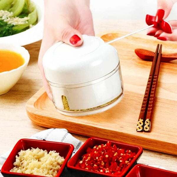 Mini Food Chopper Powerful Meat Grinder Hand-power