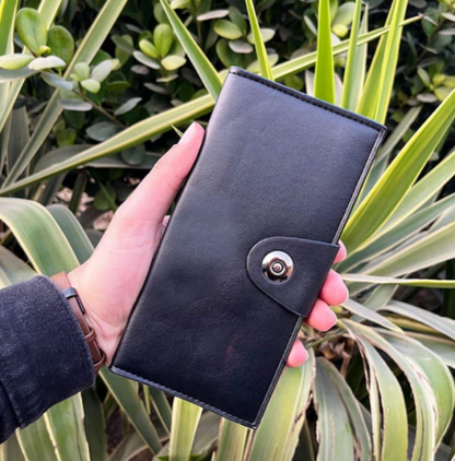 Tri-fold Pure Leather Long Wallet For Men